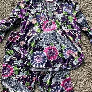 Natori Floral Pajama Set - Purple and Pink